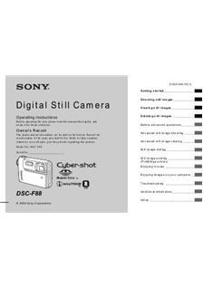 Sony Cyber-shot F88 manual. Camera Instructions.